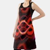 幾何学的な赤い波線デザイン。 エプロン (インサイチュ)