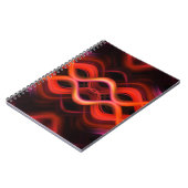 幾何学的な赤い波線デザイン。 ノートブック (左側)