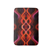 幾何学的な赤い波線デザイン。 バスマット (正面縦)