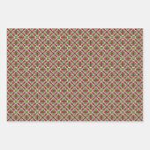 幾何学的な赤と緑の休日 ラッピングペーパーシート (正面2)