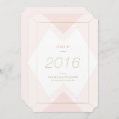 幾何学的な赤面卒業招待状 招待状 (正面/裏面)