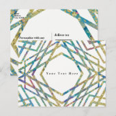 幾何学的な輝きの色とゴールドのカスタムおしゃれパーティー 案内ポストカード (正面/裏面)