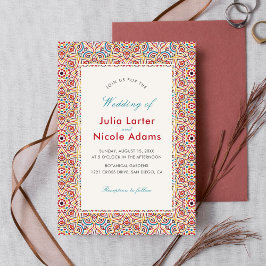 幾何学的な輝きを放つメタリックなラグジュアリーウェディング 招待状