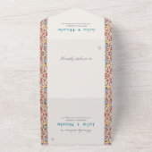 幾何学的な輝きを放つメタリックラグジュアリーウェディング オールインワン招待状 (外側)