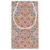 幾何学的な輝きを放つメタリックラグジュアリーウェディング スモールペーパーバッグ (裏面)