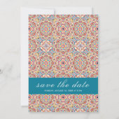 幾何学的な輝きを放つメタリックラグジュアリーウェディング セーブザデート (裏面)