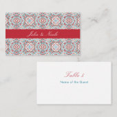 幾何学的な輝きを放つメタリックラグジュアリーウェディング プレイスカード (正面/裏面)