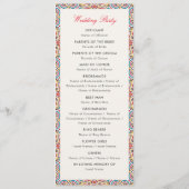 幾何学的な輝きを放つメタリックラグジュアリーウェディング プログラム (裏面)