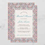 幾何学的な輝きを放つメタリックラグジュアリー ブライダルシャワー 招待状 (正面/裏面)