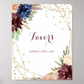 幾何学的な農村風ゴールドグリッターの好意の看板 ポスター (正面)