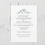 幾何学的な部族の山 |青（緑） 招待状 (正面/裏面)