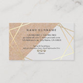 幾何学的な金ゴールドのクラフトによって印刷されるパステル調の灰色のロイヤリティ 名刺 (裏面)