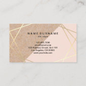 幾何学的な金ゴールドのクラフトによって印刷される軽いパステル調ピンク 名刺 (裏面)