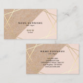 幾何学的な金ゴールドのクラフトによって印刷される軽いパステル調ピンク 名刺 (正面/裏面)