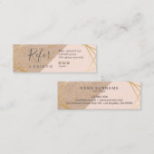 幾何学的な金ゴールドのクラフトによって印刷されるLtパステル調のピンクは参照します スキニー名刺 (正面/裏面)