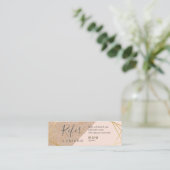 幾何学的な金ゴールドのクラフトによって印刷されるLtパステル調のピンクは参照します スキニー名刺 (スタンド正面)