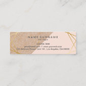 幾何学的な金ゴールドのクラフトによって印刷されるLtパステル調のピンクは参照します スキニー名刺 (裏面)