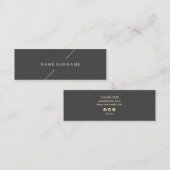 幾何学的な金ゴールドのモダンな最小主義のダークグレー スキニー名刺 (正面/裏面)