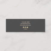 幾何学的な金ゴールドのモダンな最小主義のダークグレー スキニー名刺 (裏面)