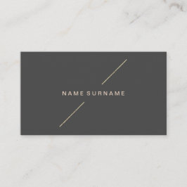 幾何学的な金ゴールドのモダンな最小主義のダークグレー 名刺