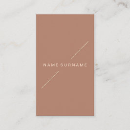 幾何学的な金ゴールドのモダンな最小主義のブラウンの垂直 名刺
