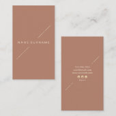 幾何学的な金ゴールドのモダンな最小主義のブラウンの垂直 名刺 (正面/裏面)