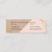 幾何学的な金ゴールドのKraftPrintedのLtパステル調のピンクのロイヤリティ スキニー名刺 (裏面)