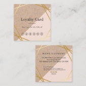 幾何学的な金ゴールドのKraftPrintedのLtパステル調のピンクのロイヤリティ スクエア名刺 (正面/裏面)