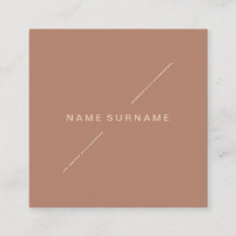 幾何学的な金ゴールドモダンな最小主義のSocialMediaブラウン スクエア名刺