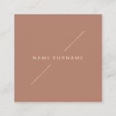 幾何学的な金ゴールドモダンな最小主義のSocialMediaブラウン スクエア名刺 (正面)