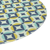 幾何学的な金ゴールド及び青いパターン カッティングボード (角)