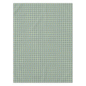 幾何学的な金ゴールド及び青いパターン テーブルクロス (正面)