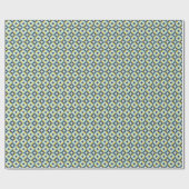 幾何学的な金ゴールド及び青いパターン ラッピングペーパー (フラット)