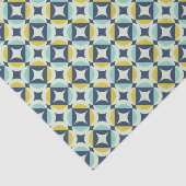 幾何学的な金ゴールド及び青いパターン 薄葉紙 (詳細)