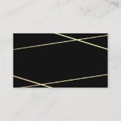 幾何学的な金ゴールド線と斑点(黒/白) 名刺 (裏面)