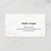 幾何学的な金ゴールド線と斑点（黒/白） 名刺 (正面)