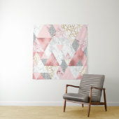 幾何学的な金ゴールド銀の三角形、大理石のパターン。 タペストリー (インサイチュ)