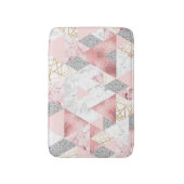 幾何学的な金ゴールド銀の三角形、大理石のパターン。 バスマット (正面縦)