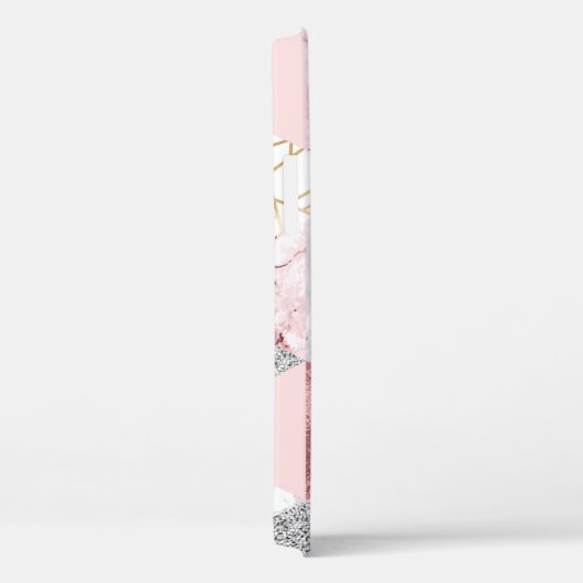 幾何学的な金ゴールド銀の三角形、大理石のパターン。 Case-Mate iPhoneケース (裏面 / 右)