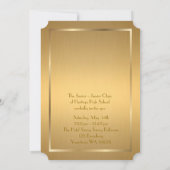 、幾何学的な金ゴールドXの金ゴールド年長後輩プロムアールデコ 招待状 (裏面)