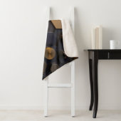 幾何学的な金属抽象芸術ウォールアート – 金ゴールドとBl シェルパブランケット (インサイチュ)