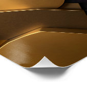 幾何学的な金属抽象芸術ウォールアート – 金ゴールドとBl ポスター (コーナー)