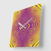 幾何学的な金属渦巻の質 スクエア壁時計 (傾斜)