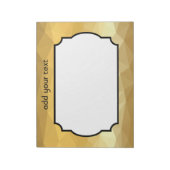 幾何学的な金属金ゴールド効果メモ帳 ノートパッド (回転)