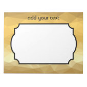 幾何学的な金属金ゴールド効果メモ帳 ノートパッド (正面)