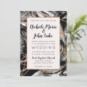 幾何学的な銅箔ウォーターカラーマーブル招待状 招待状 (スタンド正面)