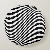 幾何学的な錯覚ブラック+好みの色 ラウンドクッション (裏面)