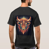幾何学的な雄牛のデザイン Tシャツ (裏面)