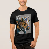幾何学的な雄牛アート トライブレンドTシャツ (正面)