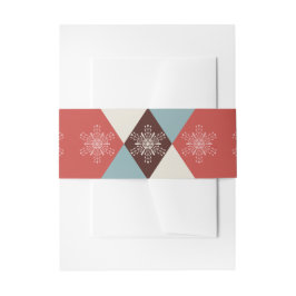 幾何学的な雪の結晶クリスマス 招待状ベリーバンド